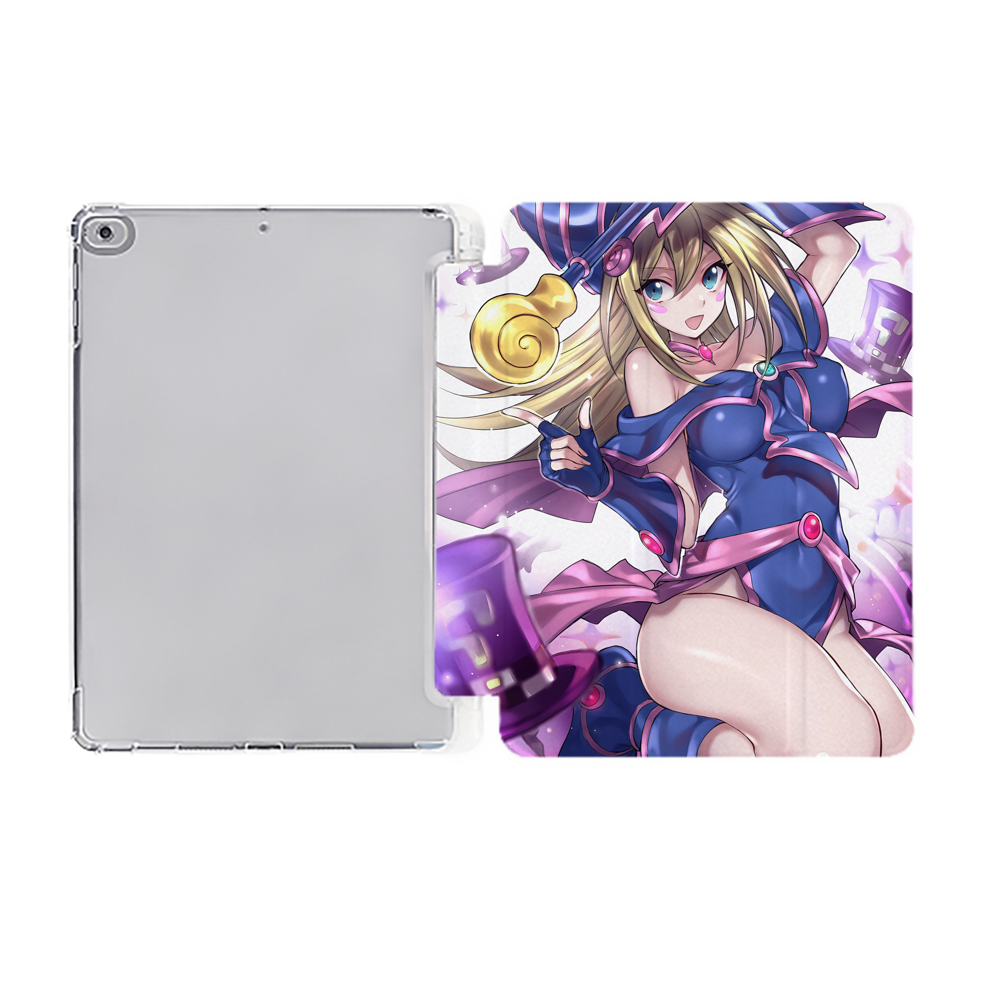 （画像用） 遊☆戯☆王 Yu-Gi-Oh! IPad ケース ペン収納付き 三つ折りスタンド PUレザー×シリコン 対応機種9.5/10.5/10.9インチ